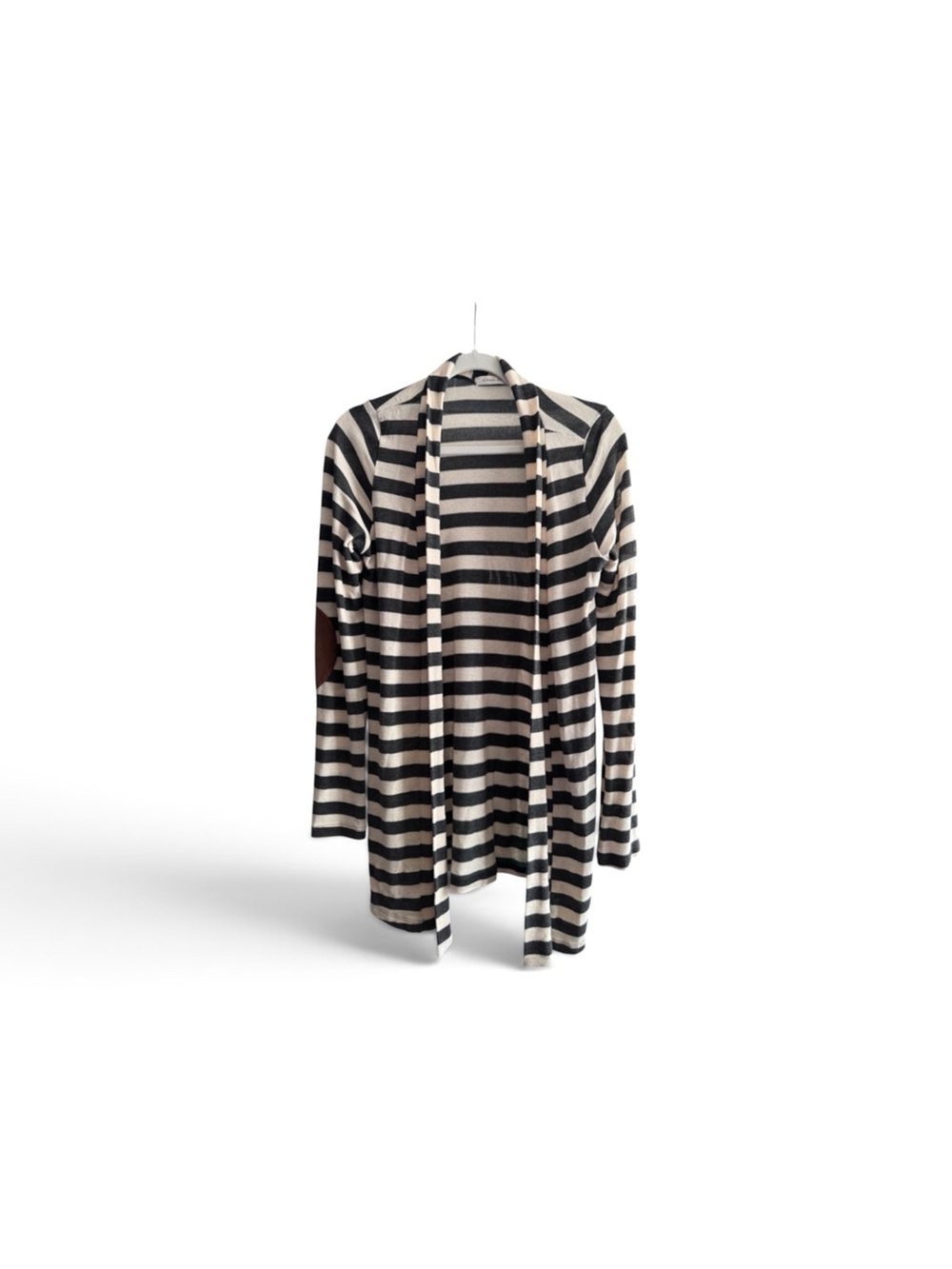 Striped Open-Front Cardigan